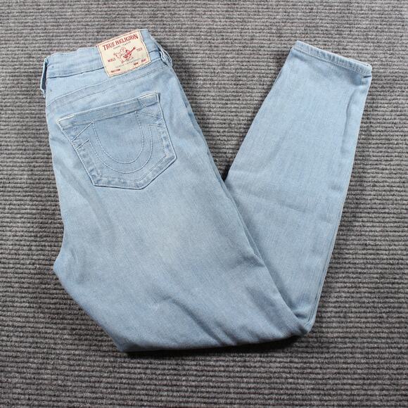 True Religion Jennie Curvy Mid-Rise Super Skinny Jeans Women’s 30 Light Wash 27” - Picture 1 of 12